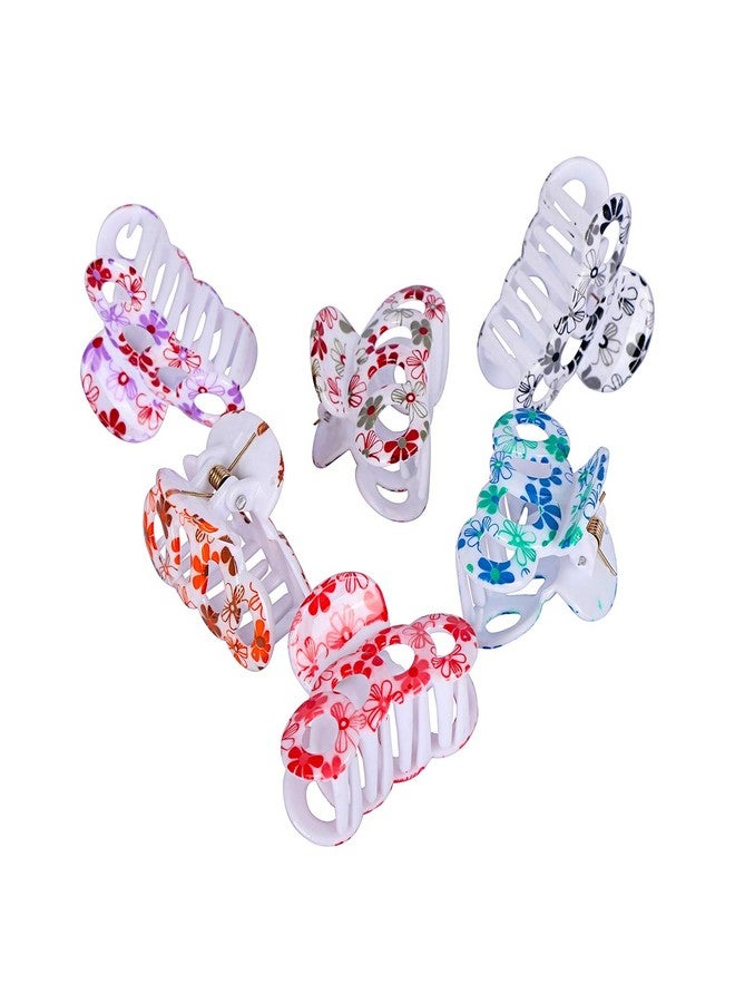 Accessher Multicolor Acrylic Material Stone Butterfly Clip for Women/Hair Clutcher/Hair Claw for women and girls (Pack of 6) - Image 3