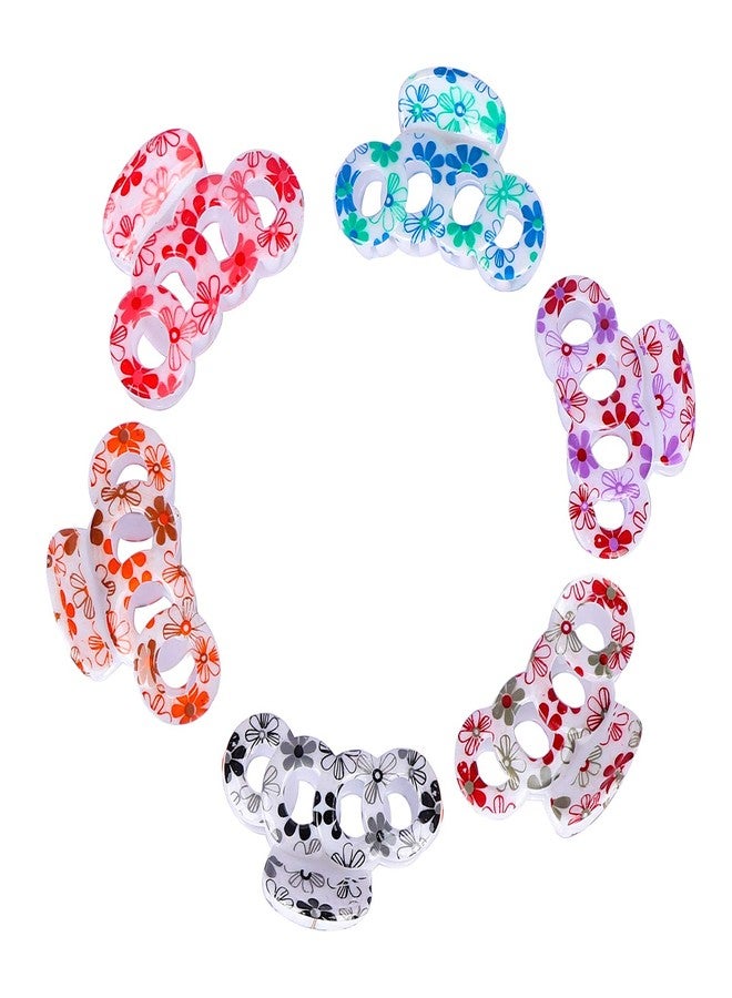 Accessher Multicolor Acrylic Material Stone Butterfly Clip for Women/Hair Clutcher/Hair Claw for women and girls (Pack of 6) - Image 1