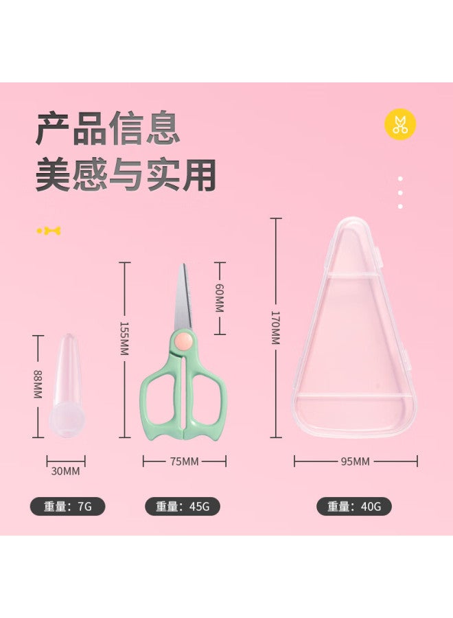 Cookss Baby Food Scissors Children's Manual Stainless Steel Food Scissors Grinder Baby Food Tool Fresh Green + Box - Image 3