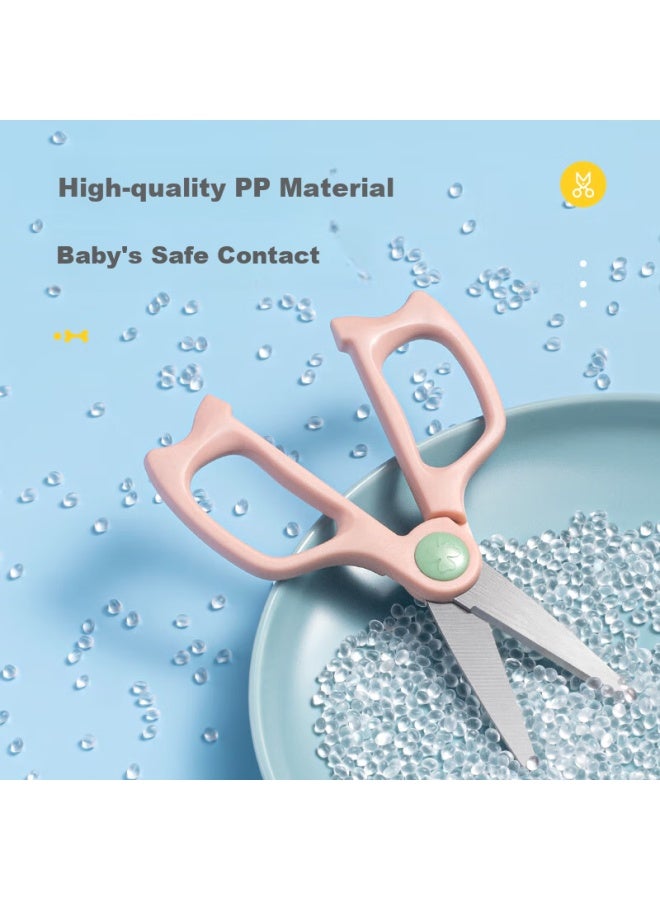 Cookss Baby Food Scissors Children's Manual Stainless Steel Food Scissors Grinder Baby Food Tool Fresh Green + Box - Image 1