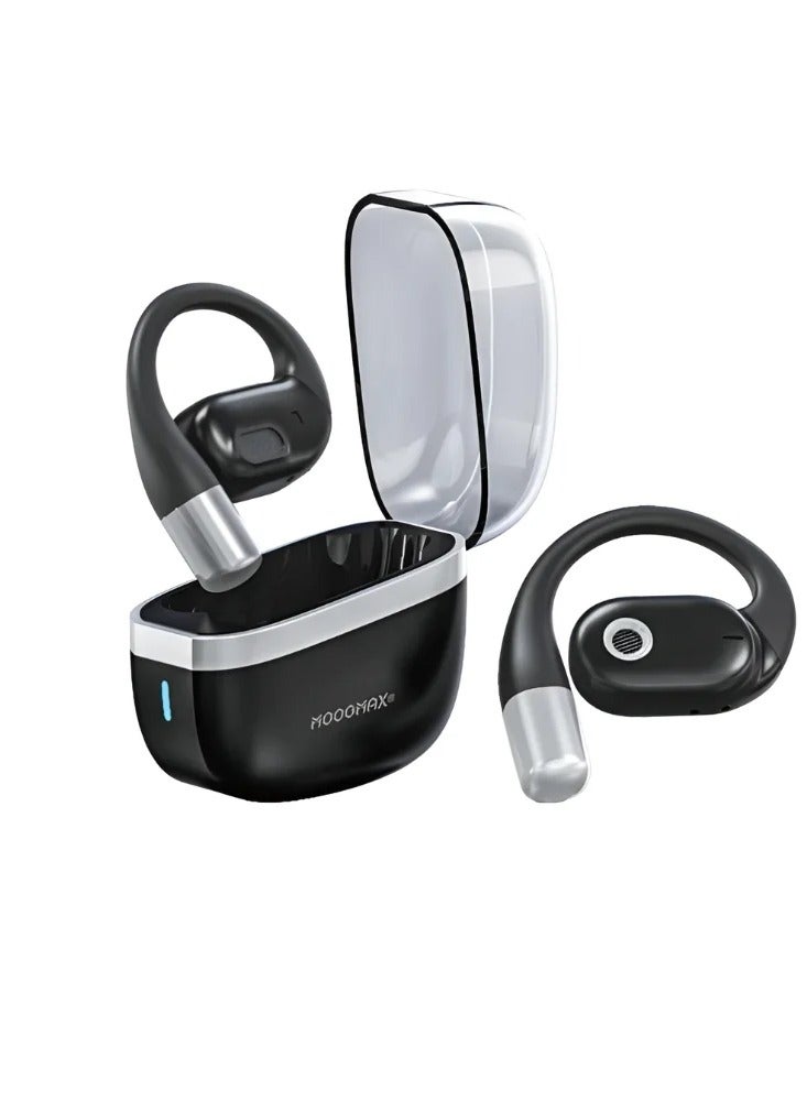 MOOG MAX Moogmax MX-EP46 Wireless Earbuds with Open-Ear Around-the-Ear Design, Charging Case and Listening Time Up to 6 Hours, Bluetooth Earbuds, Sports Earbuds, Mobile Earbuds, Music and Call Earbuds, High Definition Sound Earbuds, Lightweight and Comfortable Earbuds for Daily Use and Travel, Wireless Earbuds, Bluetooth Earbuds, Open-Ear Earbuds, Around-the-Ear Earbuds, Sports Earbuds, Mobile Earbuds, Music Earbuds, Call Earbuds, Earbuds with Charging Case, Comfortable Wireless Earbuds, Earbuds for Daily Use, Mobile Compatible Earbuds, Android Earbuds, iPhone Earbuds, High Definition Sound Earbuds, Lightweight Earbuds, Moogmax Earbuds, 6 Hours Battery Earbuds, Black Earbuds, Practical Earbuds for Travel. - Image 4