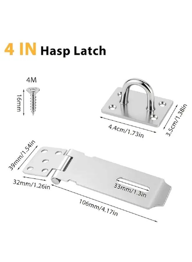3 Inch Heavy Duty Stainless Steel Door Lock Hasp Brushed Finish Gate Cabinet Shed - Image 5