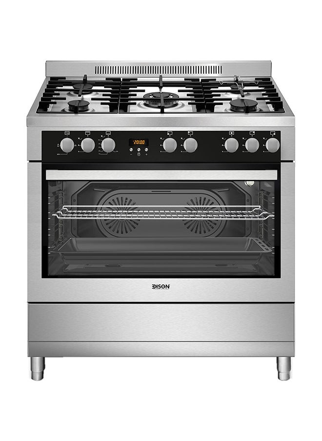 EDISON Edison Gas Oven, Stainless Steel, 5 Burners, 90×60 cm 