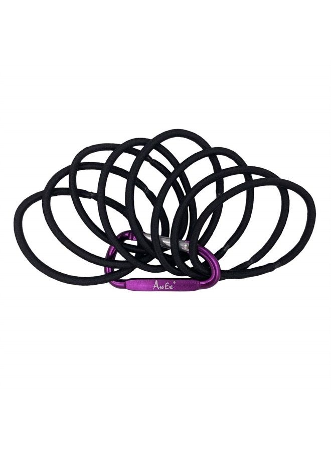 AwEx Black Hair Bands for FINE Hair,0.12 inch (3 mm) in Thickness,5.5 inches(140 mm), Regular Loop Hair Ties,No Metal Elastics,Ponytail Holder for THIN Hair - Image 2