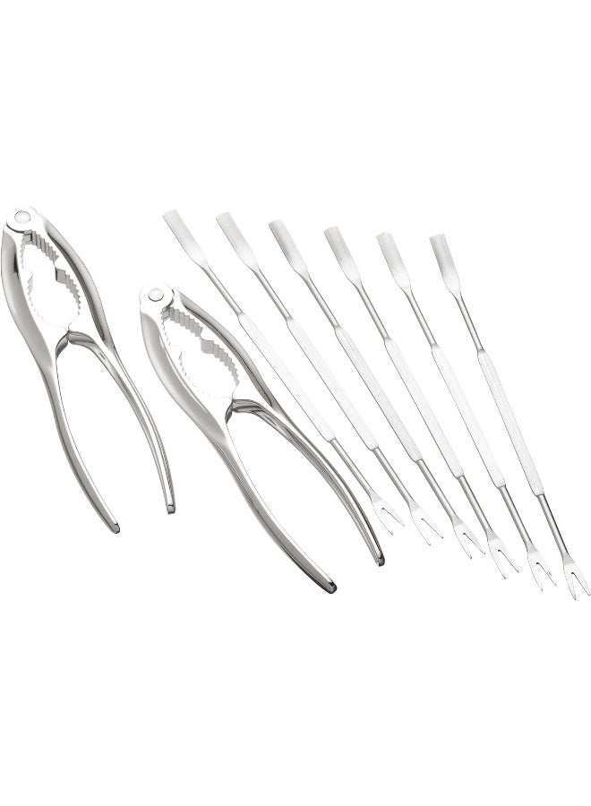 KitchenCraft Stainless Steel Seafood Dining Set, Silver, 11-Piece - Image 2