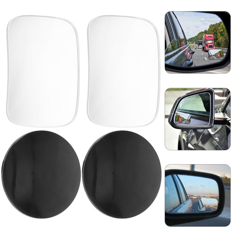 2pcs Frameless Rotatable Convex Blind Spot Mirrors for Cars PP Glass Enhanced Driving Safety - Image 4