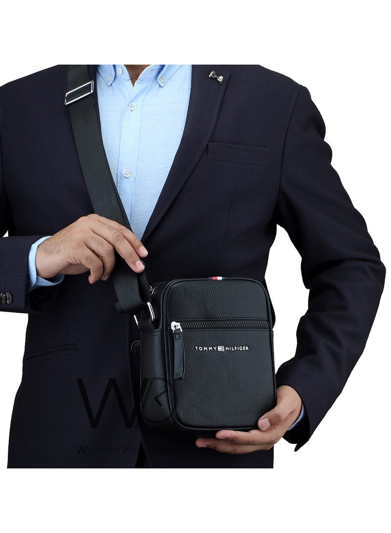 Tommy Hilfiger Denim Tommy Hilfiger Messenger Bag Black Leather - Image 2