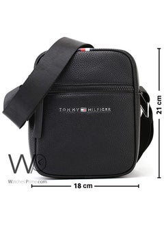 Tommy Hilfiger Plus Tommy Hilfiger Messenger Bag Black Leather  - Image 3