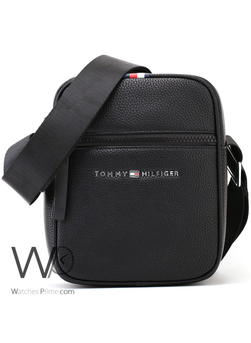 Tommy Hilfiger Denim Tommy Hilfiger Messenger Bag Black Leather - Image 1