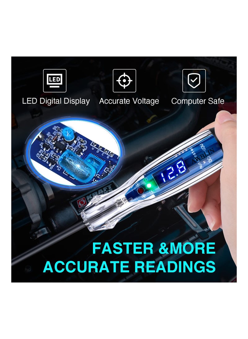 إسكدنيا Heavy Duty Digital LED Circuit Tester, 3-60V DC Automotive Test Light with Voltmeter, Bidirectional Voltage Tester, Electric Test Pen for Auto Electrical Diagnostics and Circuit Testing. - Image 5