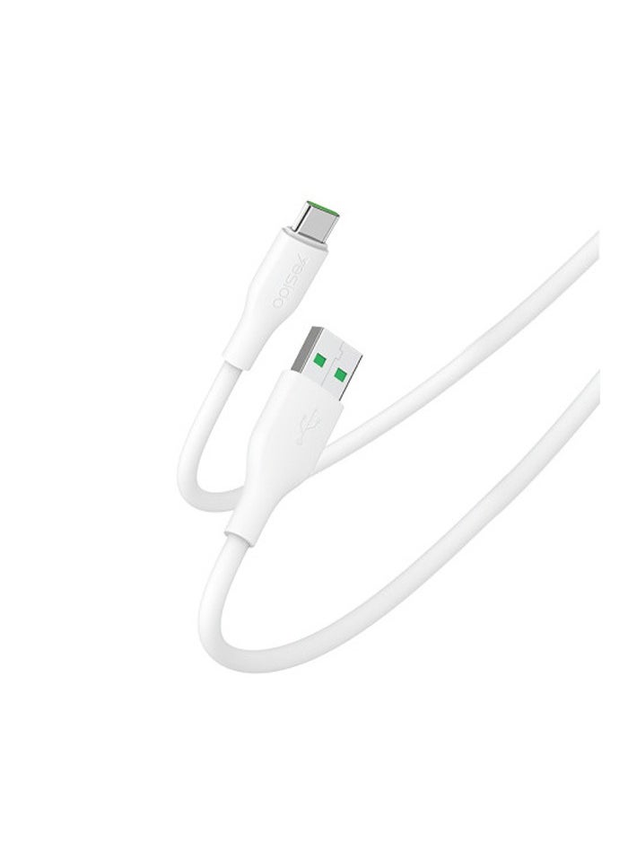 Yesido - CA72 Support QC3.0 1.2M Fast 5A USB To Type-C Transmission Data Phone Charging Data Cable White - Image 1