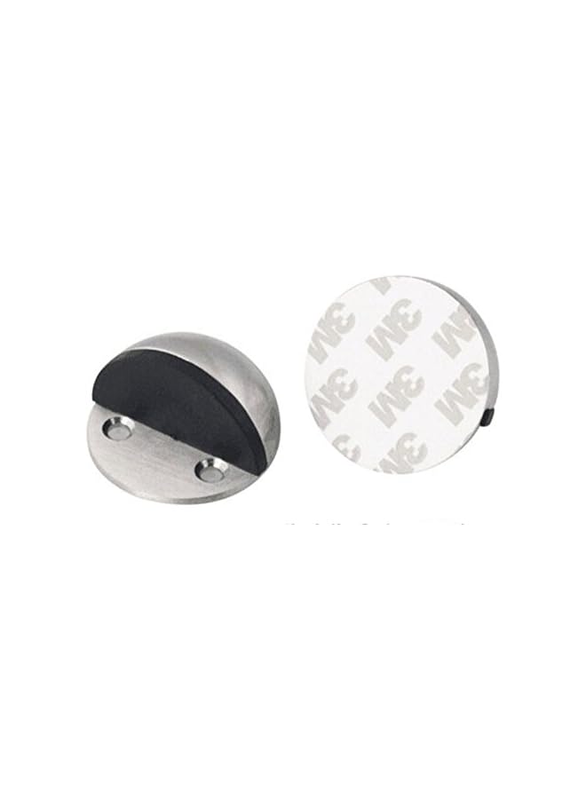 PROMASS promass Floor Door Stoppers - Stainless Steel Safety Door Stopper with Rubber Bumper, Floor Mounted Doorstop with Hardware Screws and 3M Adhesive, Heavy Duty Brushed Finish Door Stop (2)  - Image 4