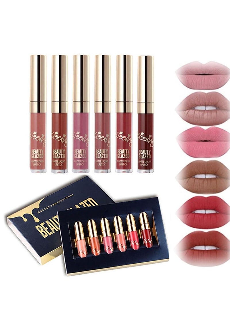 Excefore Matte Liquid Lipstick Set, 6PCS Excellent Long Lasting & Waterproof Sweatproof Summer Proof Lip Gloss, Beauty Cosmetics Makeup Set, Lightweight Professional Moisturizing Makeup Lips Gift Kit - Image 4