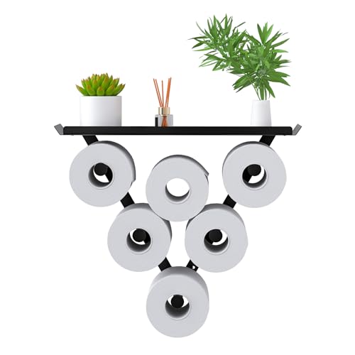 MAYZOLOP Toilet Paper Holder Rack Funny Wall Mount Toilet Paper Storage for Extra 12 Rolls Metal Wall Art Sculpture Bathroom Decor Tissue Holder Shelf - Image 1