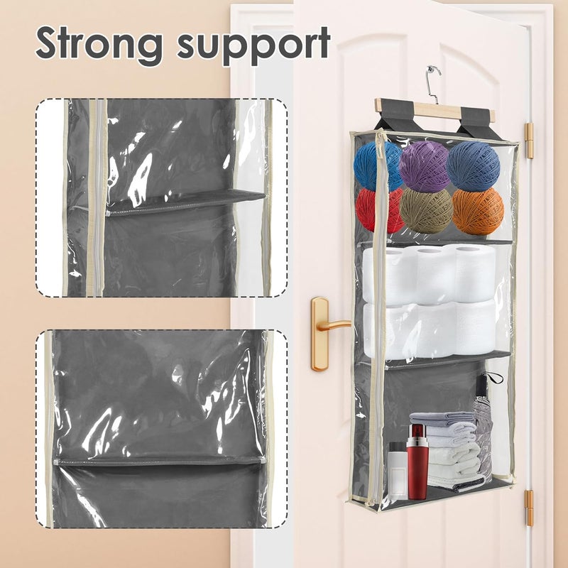 windforgecraft Hanging Yarn Storage Yarn Storage Knitting Organizer Storage Large Capacity Knitting Organizer Storage Clear Knitting Organizer Storage for Knitting Needles Crochet Hooks (Gray) - Image 3