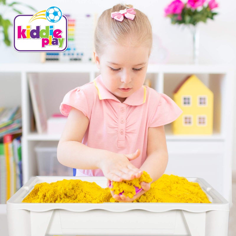 Kiddie Play طاولة كتل البناء للأطفال 7 في 1 مجموعة طاولة أنشطة للأطفال، مع كرسي و 2 صندوق تخزين معلق، متوافقة مع كتل البناء - Image 4
