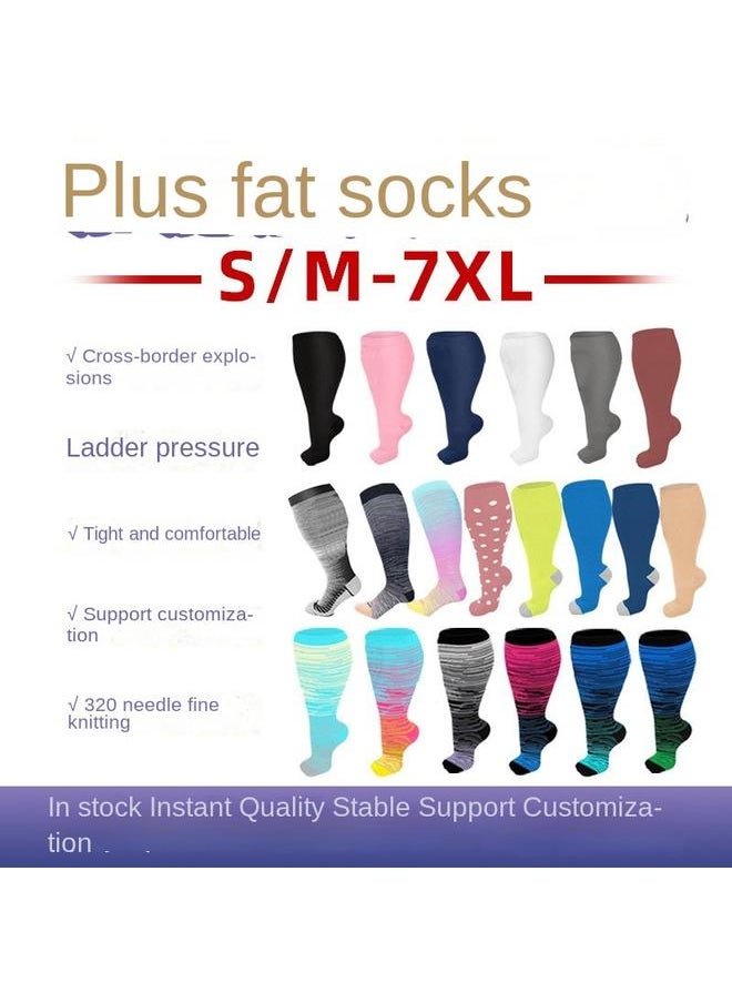 Bluejw - Youlijian  Special For Increasing Fat Socks Fat Socks For Men And Women Solid Color Pressure Sequential Socks Socks - Image 1