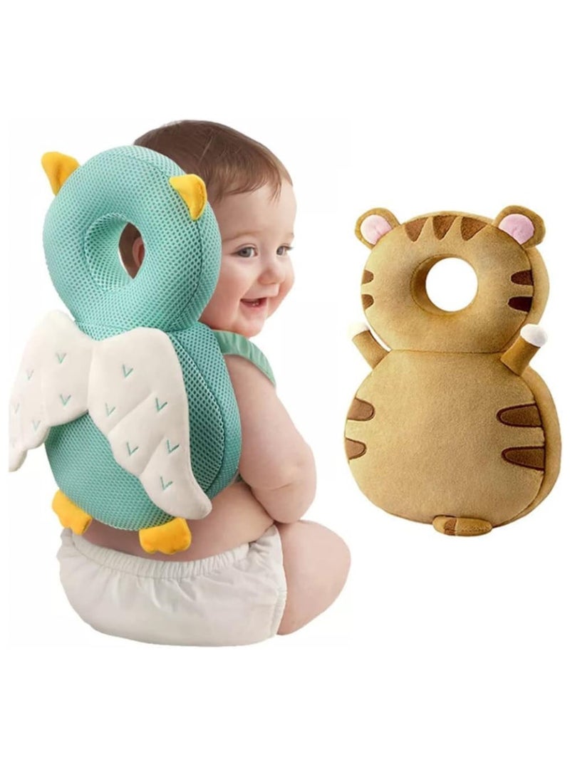 RATSAW Baby Head Protector Toddlers Head Safety Pad Cushion Adjustable Backpack Baby Back Protection for Walking and Crawling for Age 5 to 24months Green  - Image 3