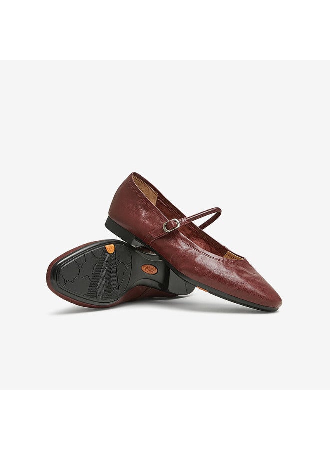 Bata Mary Jane Single Shoes Women'S Spring Mall Sheepskin Soft Bottom Shallow Mouth Shoes Afy34Aq5 Burgundy 34 - Image 3