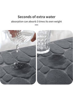 HQ-GAMING Bathroom Rugs Sets 3 Piece, Cobblestone Flannel Bathroom Mats Set Extra Thick, Non Slip Bath Mats for Bathroom, Water Absorbent, Washable Bath Rugs for Tub, Toilet and Floor (Grey)  - Image 3