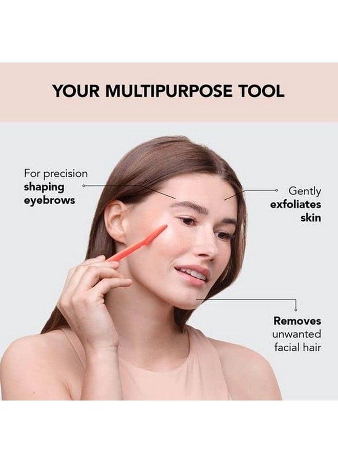 Kitsch - Dermaplaning Tool Face Razor For Women ; Eyebrow Razor & Face Shaver For Women ; Facial Hair Removal For Women ; Facial Razors For Women ; Dermaplane Razor For Women Face 12 Pc (Neon Orange) - Image 1