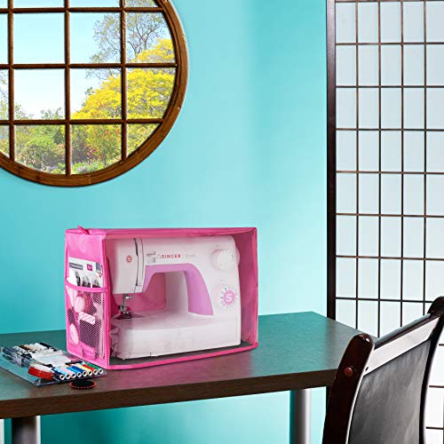 Addicted DEPO Sewing Machine Cover with Convenient Pockets - Protective Quilted Dust Cover Pro - Universal for Most Standard Singer & Brother Machines - | Rodi's (Pink-Visible) - Image 5