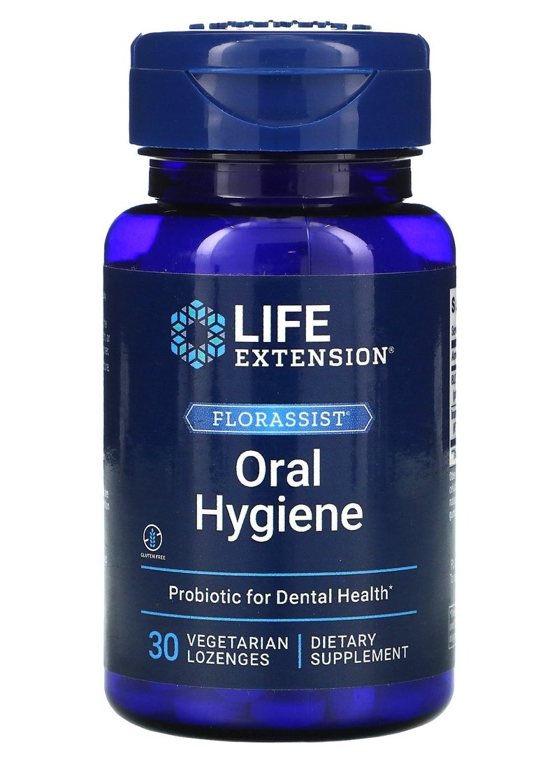 لايف إكستنشن Florassist oral hygiene , Probiotic for dental health 30 vegeterian lozenges - Image 1