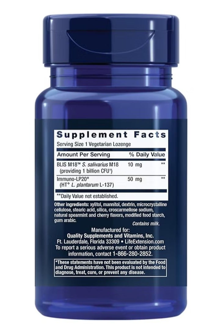 لايف إكستنشن Florassist oral hygiene , Probiotic for dental health 30 vegeterian lozenges - Image 2