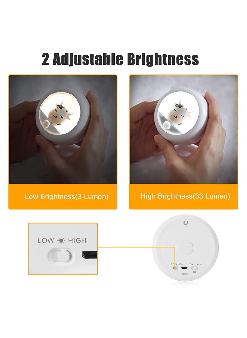 Captaintech Rechargeable Night Light Motion Sensor LED Kids Night Lights for Bedroom Bathroom Dimmable Baby Animal Magnetic Nightlights for Nursery Table Lamp for Adults Girls Kids Room - Image 4