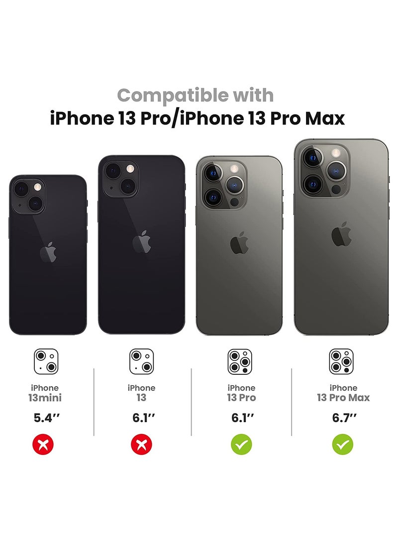 روك بو iPhone 13 Pro - iPhone 13 Pro Max واقي عدسة الكاميرا ، 9H غطاء زجاجي مقوى للكاميرا ، واقي للشاشة ، حلقة معدنية فردية لهاتف iPhone 13Pro 6.1 بوصة iPhone 13 Promax 6.7 بوصة 2021 - Image 2