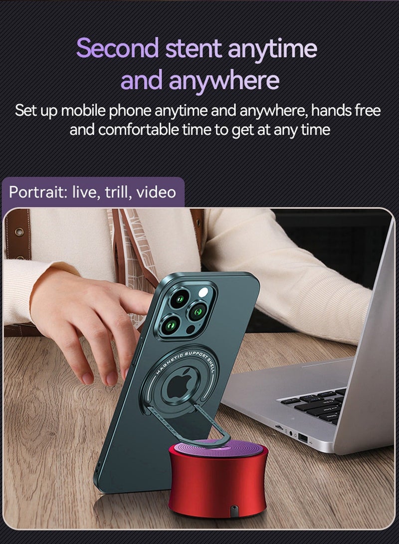 iPhone 15 Pro Max MagSafe Case Cover Protector Protection With Magnetic Wireless Charging Back Invisible Ring Stand Mobile Phone Holder Kickstand Cell Anti-scratch Anti-drop Shockproof Cover Accessory  - Image 4