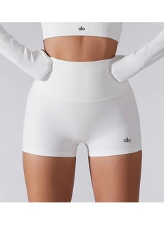 alo Yale (Alo) Yoga Shorts for Women, Knitted, Quick-Dry, Breathable, Fitness, Sports, High-Waisted, Tight Pants, Three-Minute Quick-Dry Hot Pants  - Image 1
