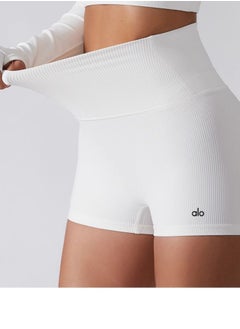 alo Yale (Alo) Yoga Shorts for Women, Knitted, Quick-Dry, Breathable, Fitness, Sports, High-Waisted, Tight Pants, Three-Minute Quick-Dry Hot Pants  - Image 3