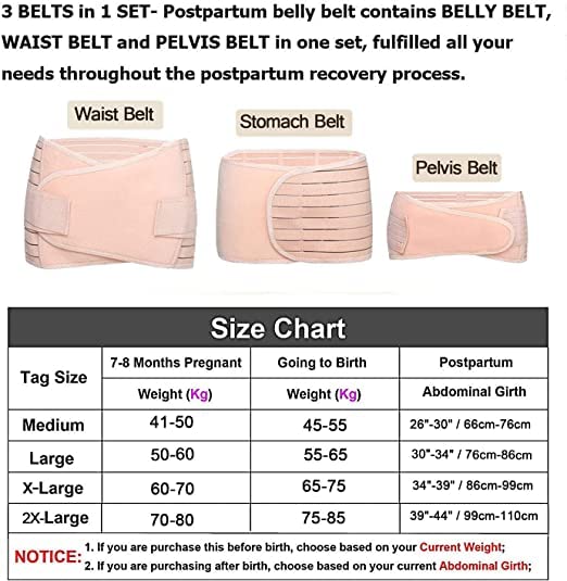 CURVEAR 3 in 1 Postpartum Support Band/Recovery/Waist/Pelvis Belt, Breathable Post Pregnancy Wrap Belt C-section Recovery Shapewear (SKIN, SMALL) - Image 5