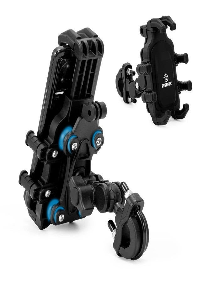EMERK Motorcycle Phone Holder with Vibration Dampener, Anti-Shake Motorcycle Phone Mount, Adjustable Handlebar Cellphone Holder for Motorcycle Bike Bicycle Scooter ATV Fit 4.9''-7.8'' Smartphone - Image 1
