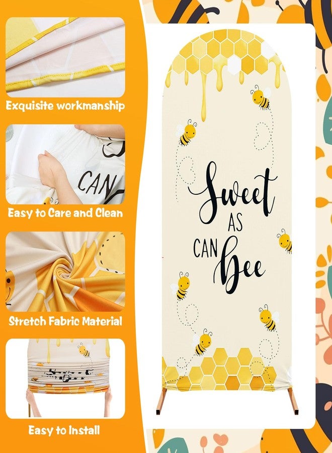 RimCereal Honey Bee Birthday Party Decoration Set of 3 Arch Cover Spandex Fitted Wedding Arch Stand Covers for Bee Theme Birthday Party, 4ft, 5ft, 6ft - Image 3