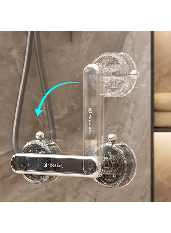 Transparent Gray Suction Cup Door Handle No Drill Installation Heavy Duty Plastic Aluminum Ergonomic Grip - Image 2