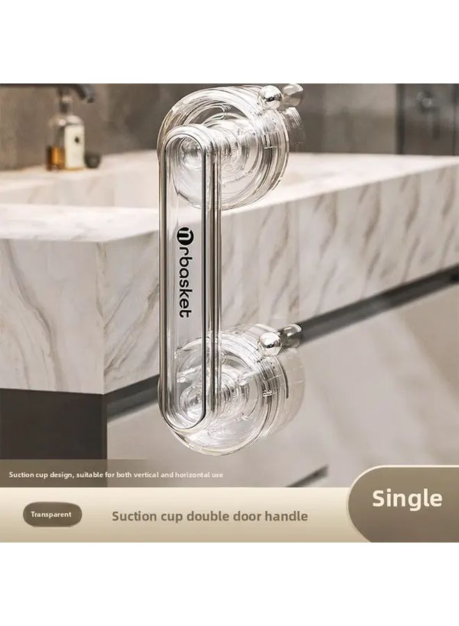 Transparent Gray Suction Cup Door Handle No Drill Installation Heavy Duty Plastic Aluminum Ergonomic Grip - Image 5
