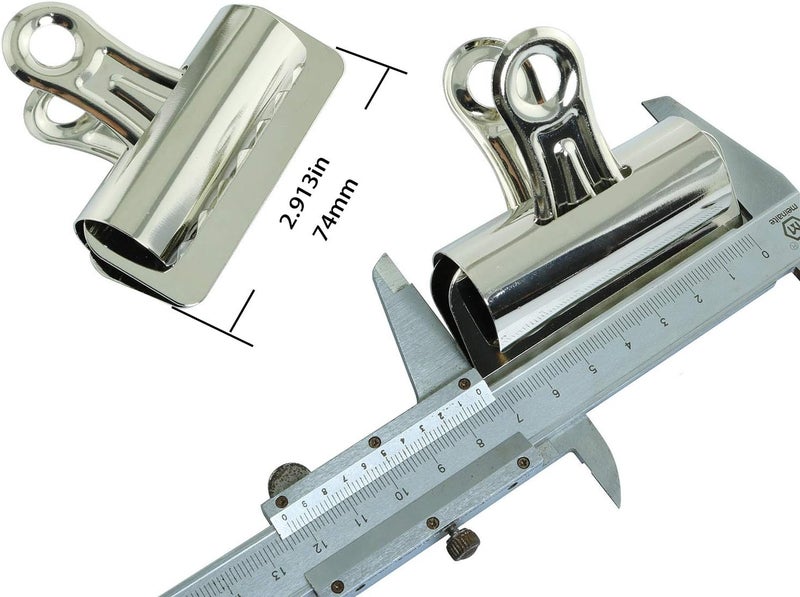 Longdex Bulldog Clip 4PCS 75mm/3Inch Alloy Bulldog Grip Clip for Photos Maps Papers Bills - Image 4