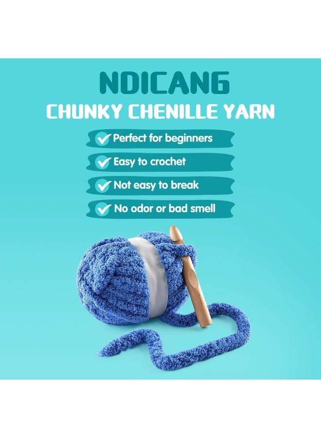 NDICANG 8 عبوات من خيوط الصوف السميك للحياكة اليدوية - خيوط بطانية شنيلي سميكة للتCrochet - خيوط ضخمة ورقيقة للتCrochet - خيوط سميكة للغاية 28.4 ياردة 7.7 أونصة لكل بكرة (وردي فاتح) - Image 2
