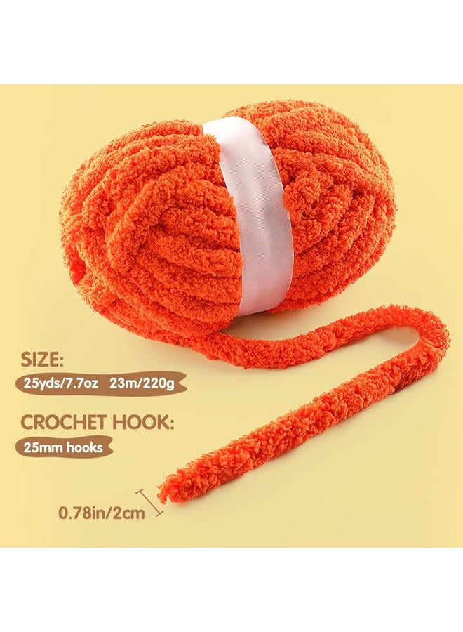 NDICANG 8 عبوات من خيوط الصوف السميك للحياكة اليدوية - خيوط بطانية شنيلي سميكة للتCrochet - خيوط ضخمة ورقيقة للتCrochet - خيوط سميكة للغاية 28.4 ياردة 7.7 أونصة لكل بكرة (وردي فاتح) - Image 3