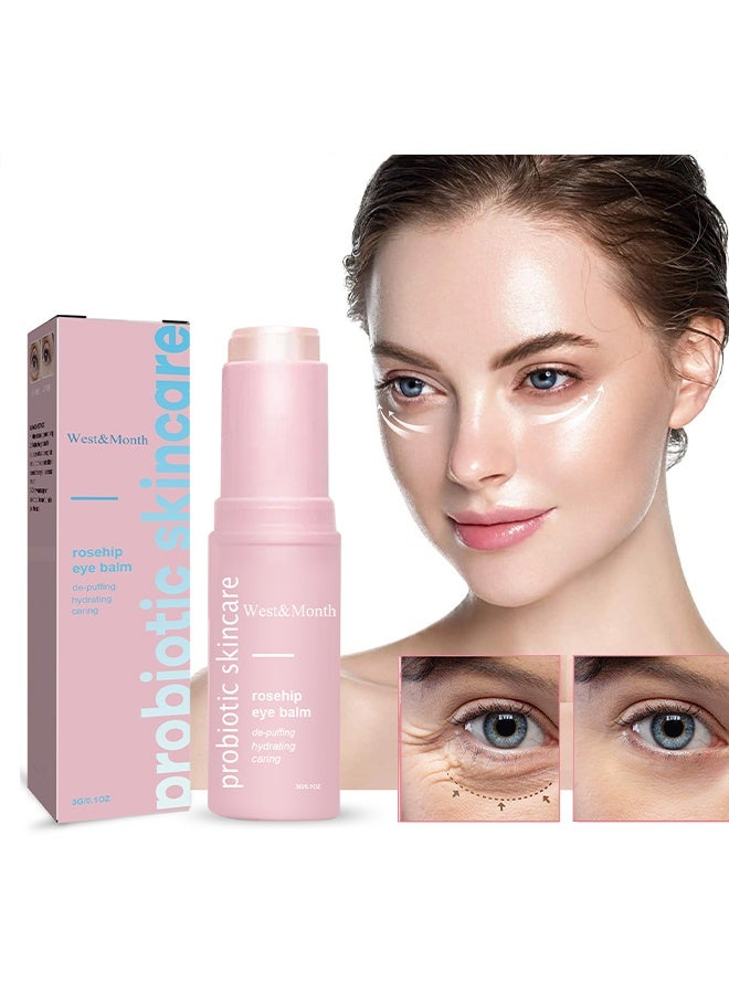 West&Month Rosehip Eye Balm,Rose Fruit Eye Cream Stick, Moisturizing And Moisturizing Around The Eyes, Reducing Wrinkles And Dark Circles,De-Puffing,Brightening,Repairing And Lifting And Tightening Eye Cream 3g - Image 1