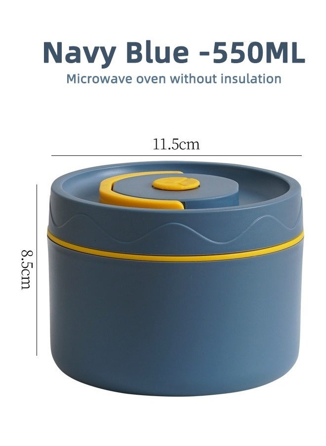 HOMESTAR - Microwave Safe Portable Lunch Box with 3 Separate Stackable Insulated Bento Box Stainless Steel Thermal Food Lunch Container Set with Lunch Bag Navy - Image 1