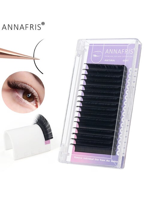 Professional 16 Rows Classic Eyelash Extension Matte Black Individual False Eye Lashes Extension Salon Use Natural Soft Eyelashes (0.05 C, 15mm)