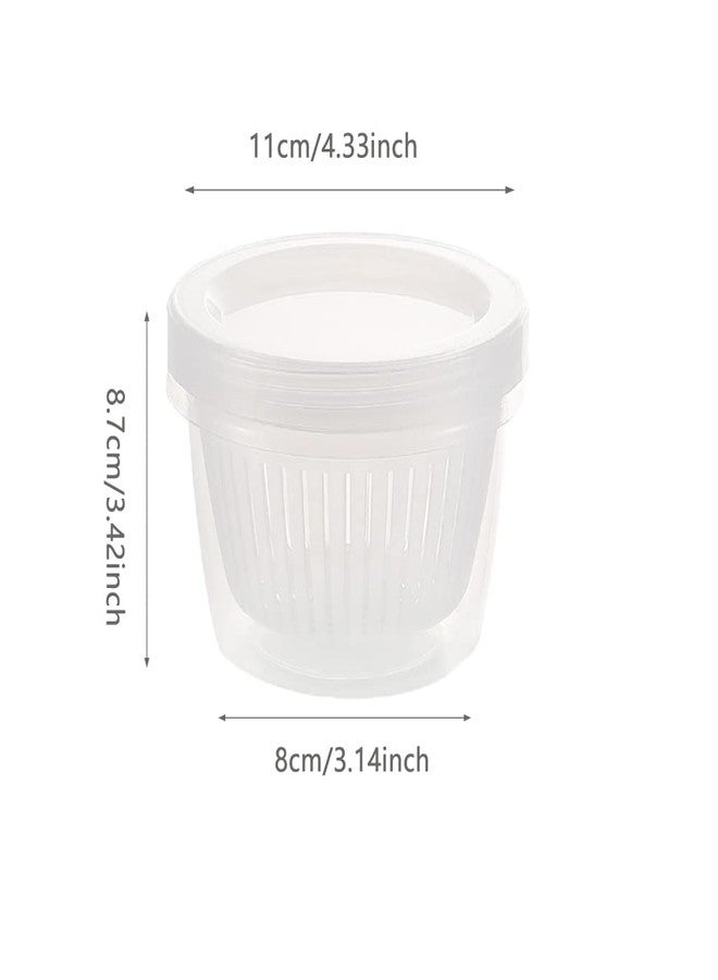 UtySty 4 Pack Onion Keeper Onion Saver Storage Container 2 Layer with Strainer Odor-Free 0.5L Holder Organizer for Refrigerator Chopped Ginger Garlic Fridge Berry Blueberries Tomato Avocado Lemon - Image 3