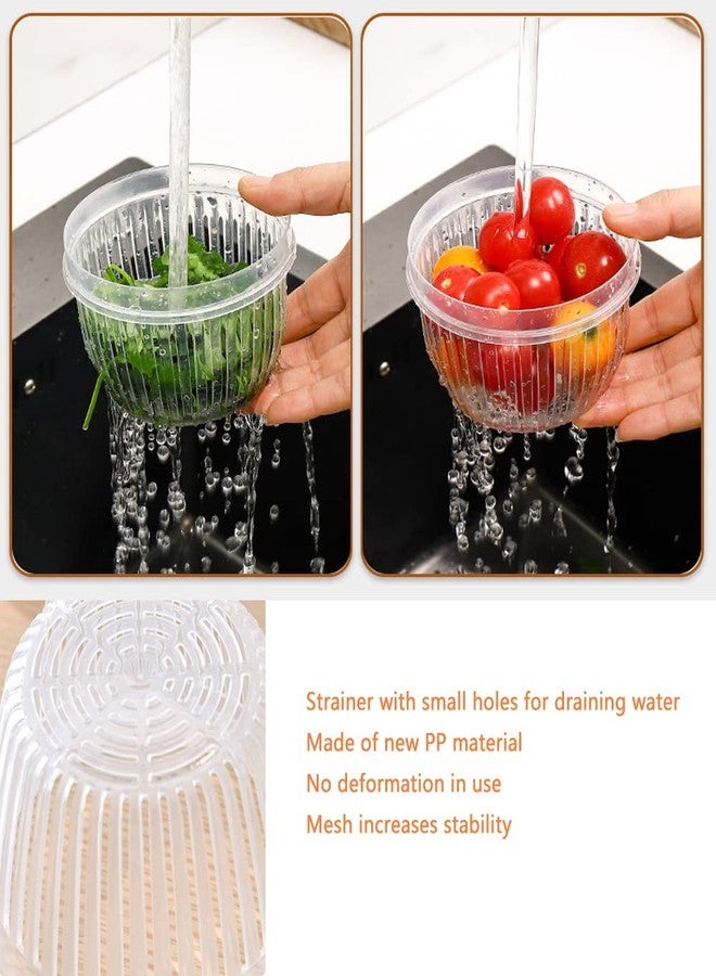 UtySty 4 Pack Onion Keeper Onion Saver Storage Container 2 Layer with Strainer Odor-Free 0.5L Holder Organizer for Refrigerator Chopped Ginger Garlic Fridge Berry Blueberries Tomato Avocado Lemon - Image 2