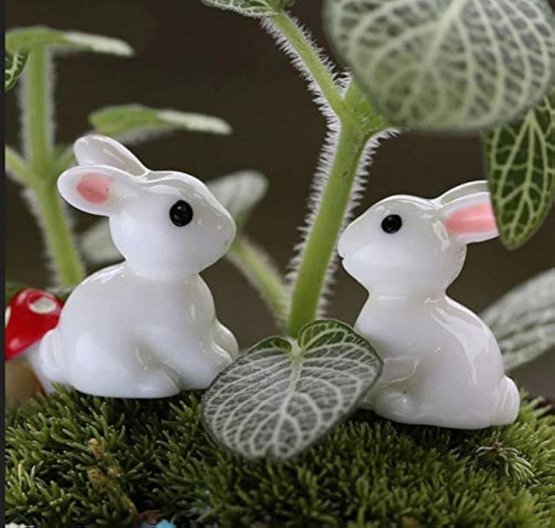 Chocozone Pack of 20 Cute Rabbit Miniatures Garden Decoration Items Garden Decor - 2.5cm - Image 1