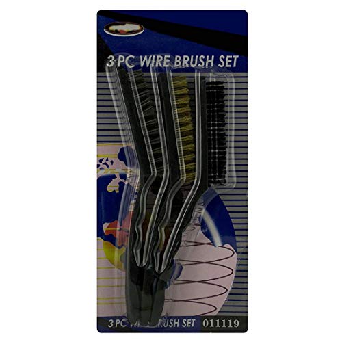 DIY Crafts Design No # 1, Set of 3 Pcs, Big Wire Brush Set for Cleaning Welding Slag and Rust, Stainless Steel + Brass + Nylon, Curved Hand (Design No # 1, Set of 3 Pcs) - Image 4
