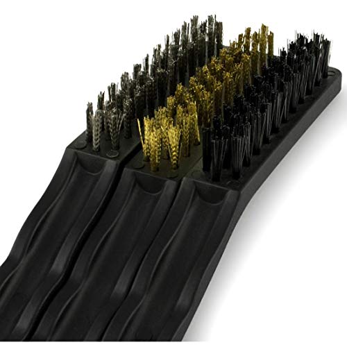 DIY Crafts Design No # 1, Set of 3 Pcs, Big Wire Brush Set for Cleaning Welding Slag and Rust, Stainless Steel + Brass + Nylon, Curved Hand (Design No # 1, Set of 3 Pcs) - Image 2
