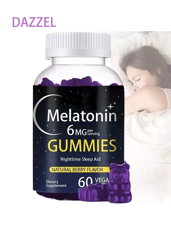 DAZZEL Melatonin 6 mg Fast Dissolve 60 Tablets | Nighttime Sleep Aid | Natural Berry Flavor | Vegetarian, Non-GMO, Gluten Free - Image 1